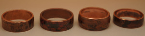 Simple copper rings with "earthy" finish.