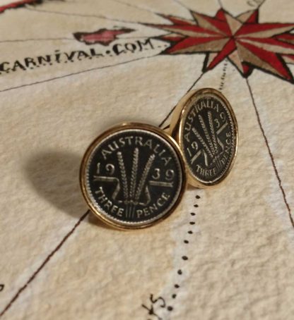 Australian 3 pence coin cuff links