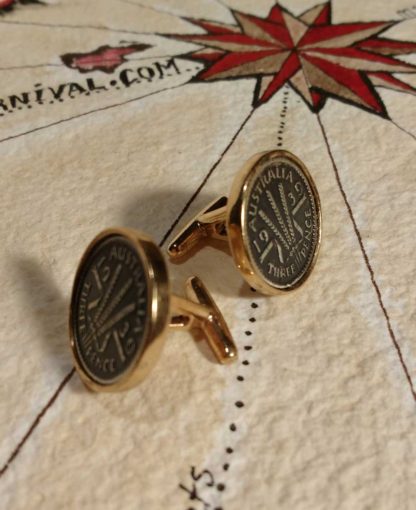 Australian 3 pence coin cuff links