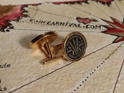 Australian 3 pence coin cuff links