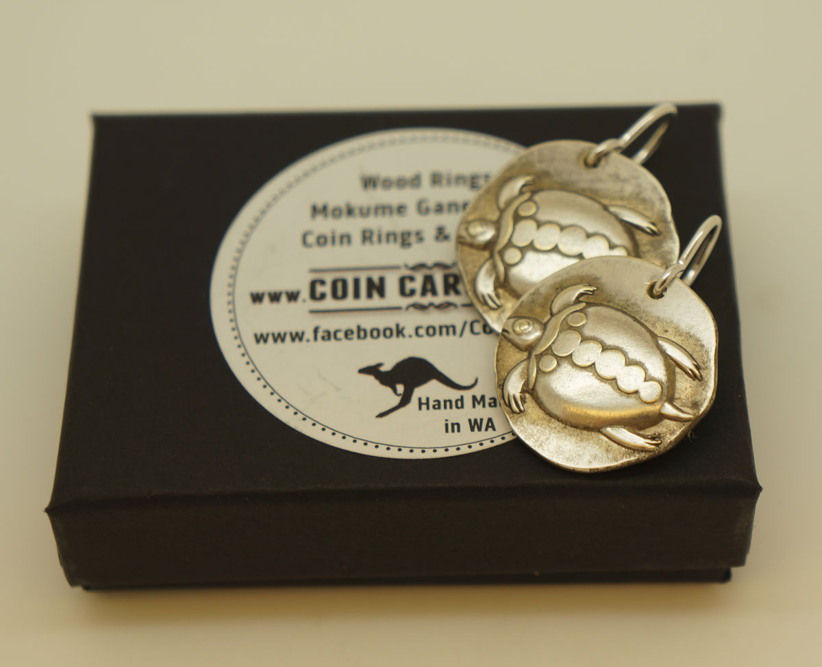 Aegina Sea Turtles coin earring