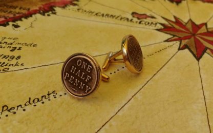 Hand made cufflinks from real Australian copper half penny