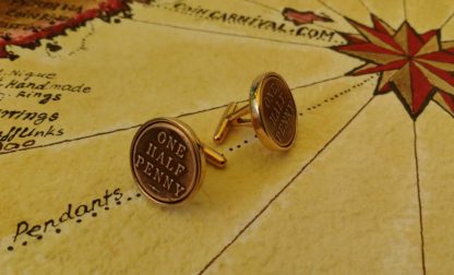 Hand made cufflinks from real Australian copper half penny