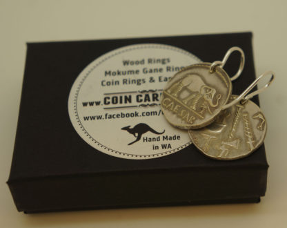 Roman Cesar elephant coin earrings by coin carnival