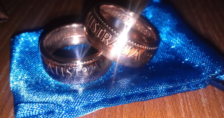 Custom order for two Australian Penny Copper Coin Rings