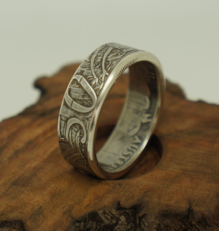 Custom Order for 1966 Australian Silver Round 50 cent coin ring | Coin ...