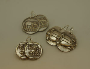 Aegina Sea Turtles coin earring